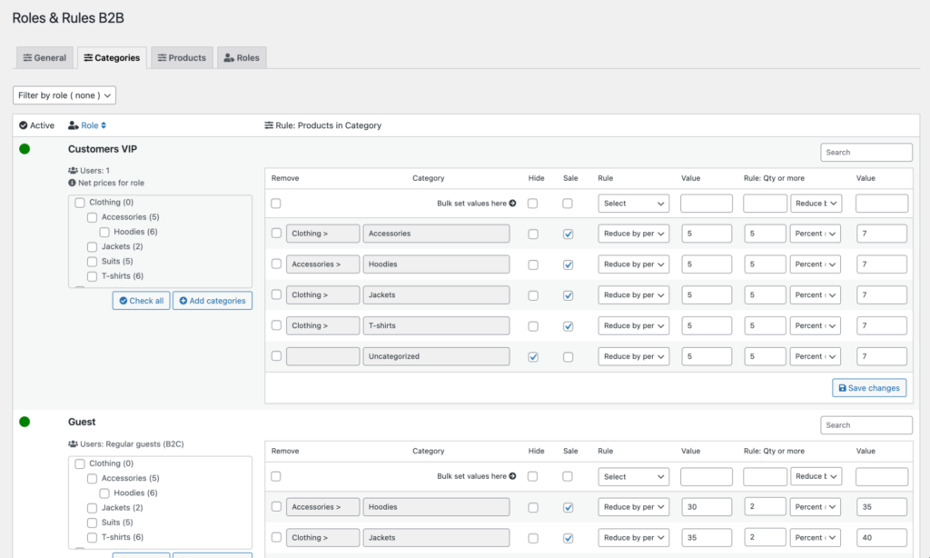 Roles & Rules B2B by Consortia – category rules