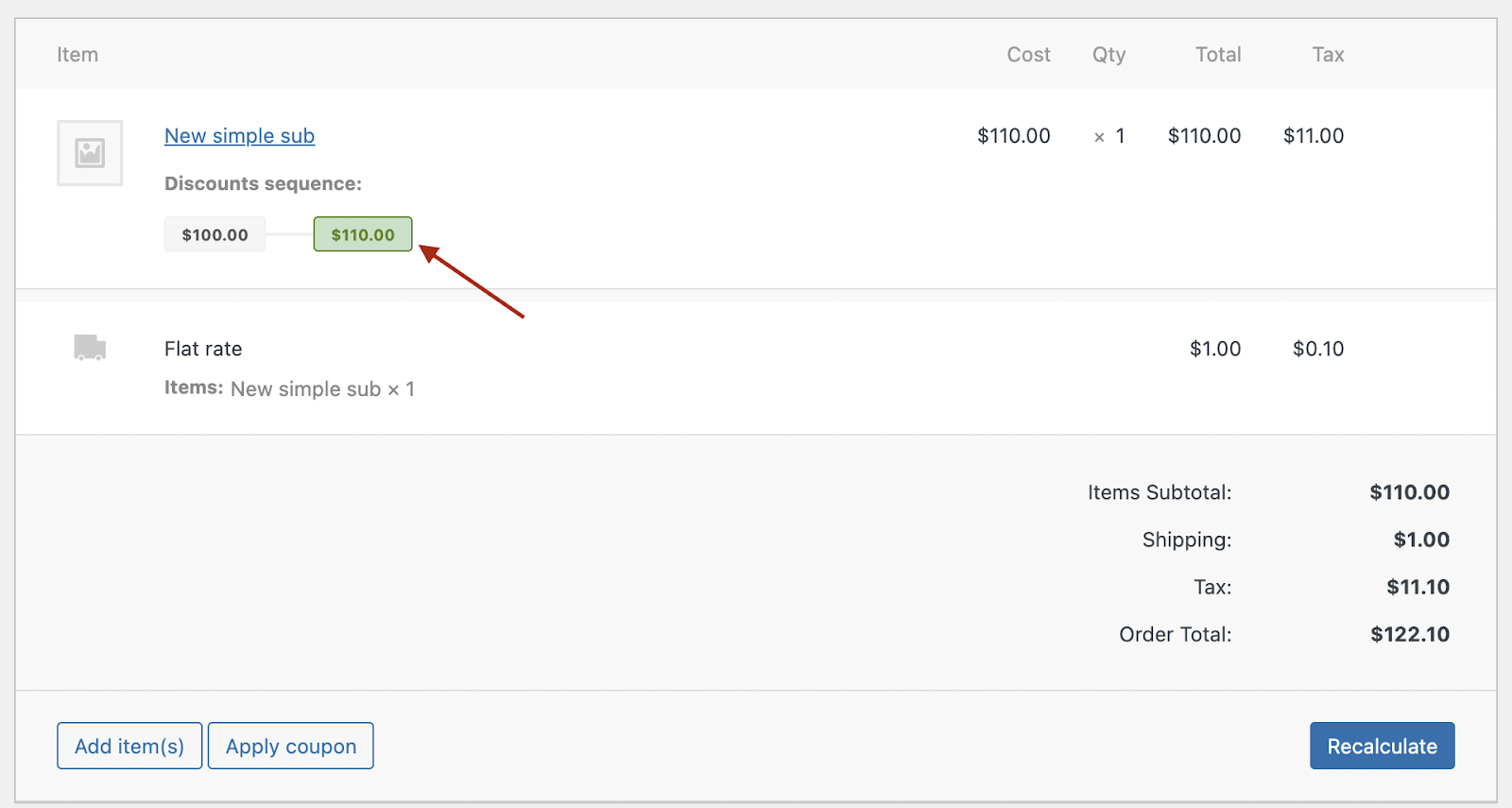 Updated subscription cost after applying the discount