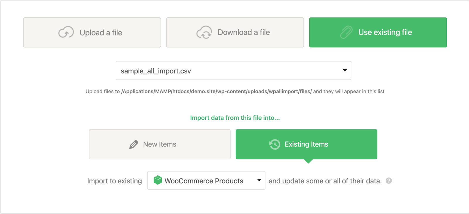 Creating a new import in WP All Import