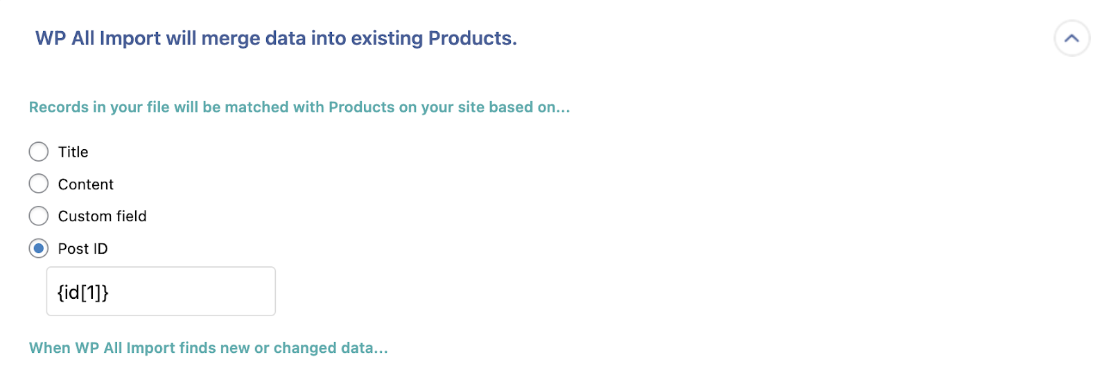 Choosing the unique identifier for updating existing products