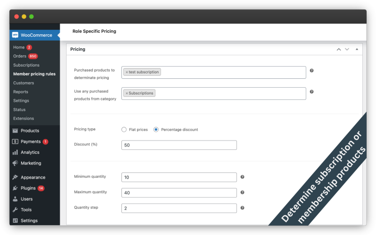 Global pricing rule - set products to be membership or subscription + pricing