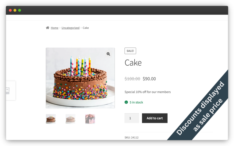 How pricing looks for members on the product page