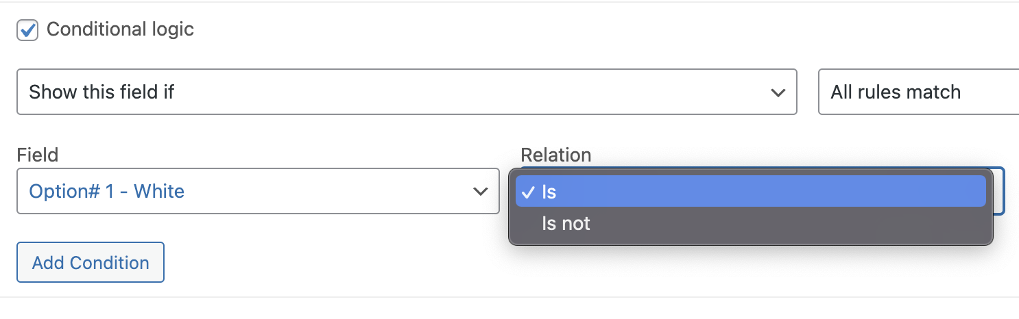 Is checked / Is not checked operators for choice fields
