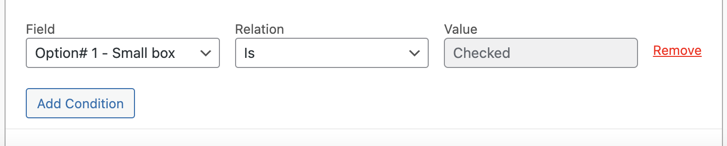 Checked value for choice field conditions