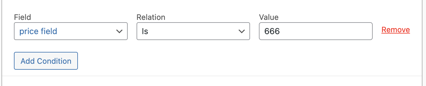 Exact numeric value for Is / Is not conditions