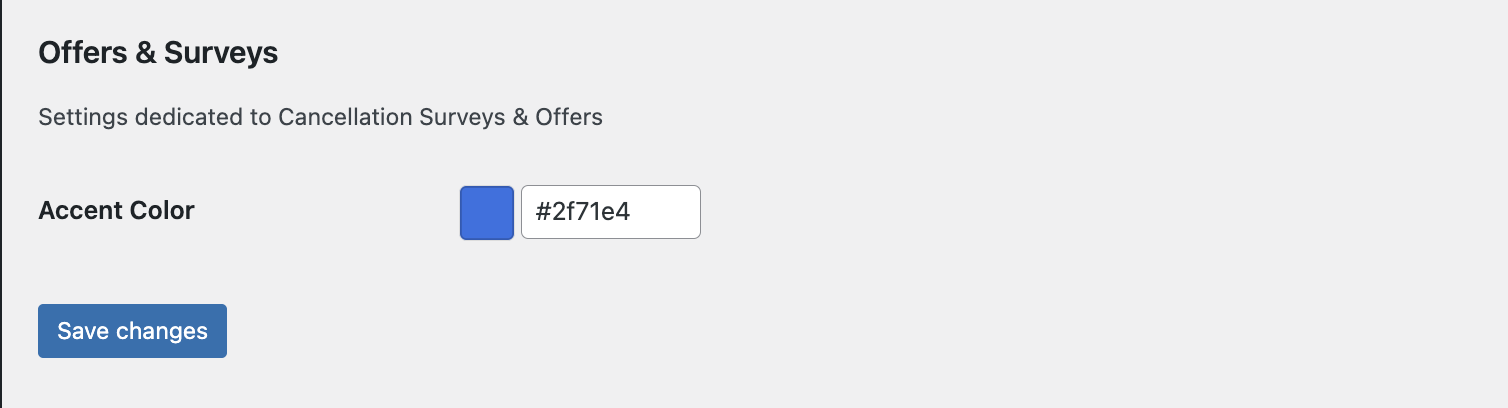 Accent color setting in WooCommerce subscription settings