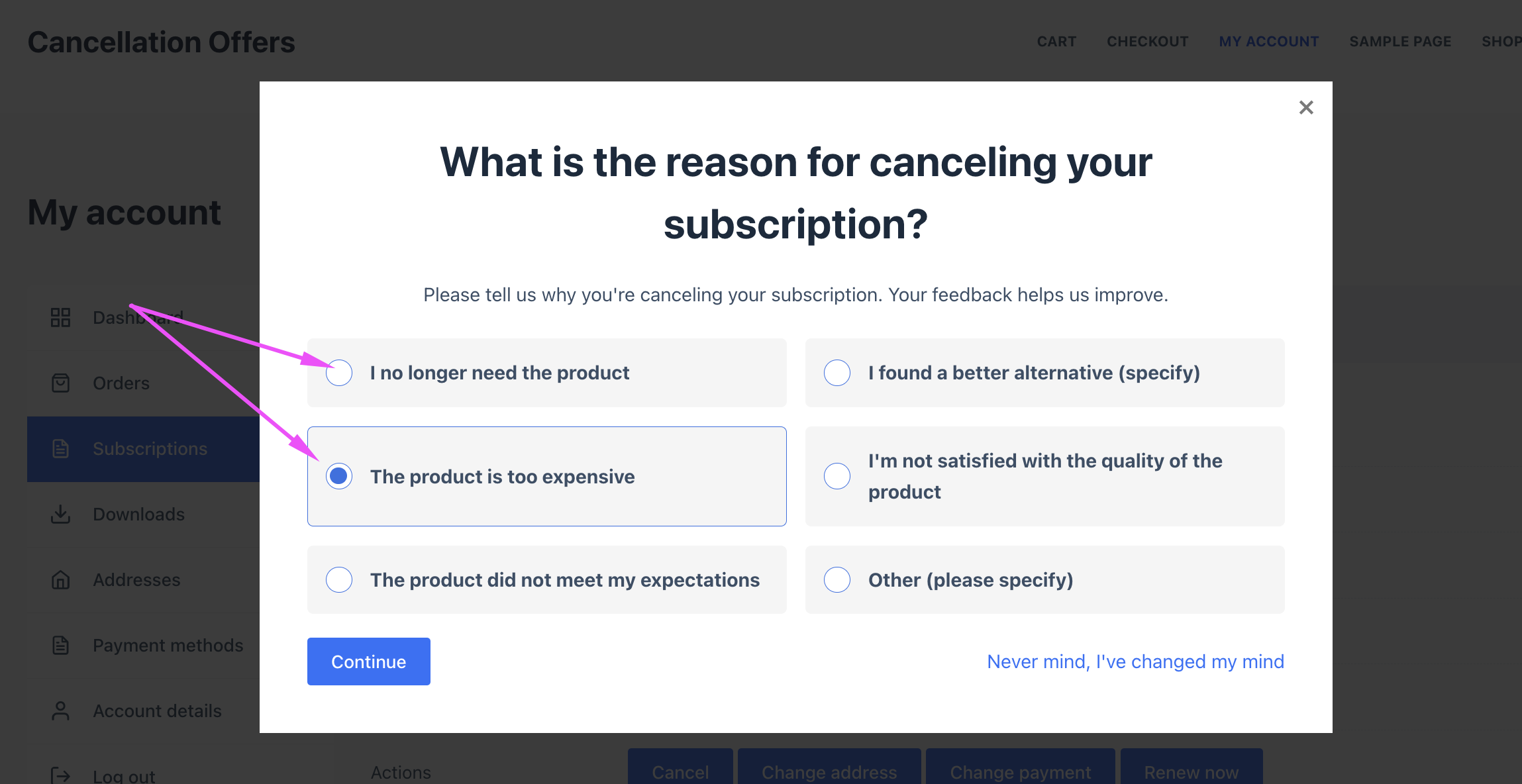 Accent color applied to the survey popup on the frontend
