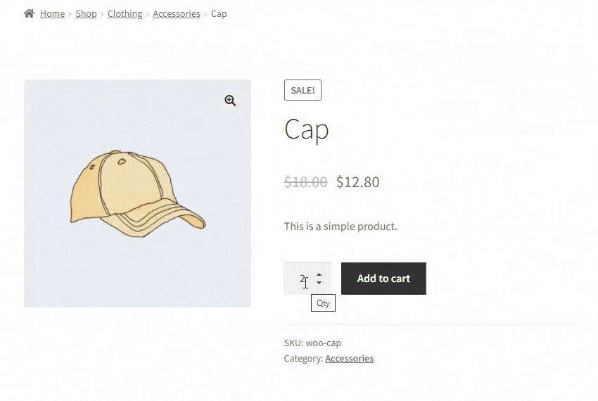 Cart error message when quantity conditions are not met