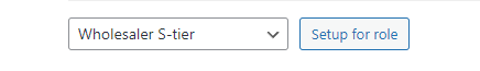 Selecting a user role and clicking Setup for role