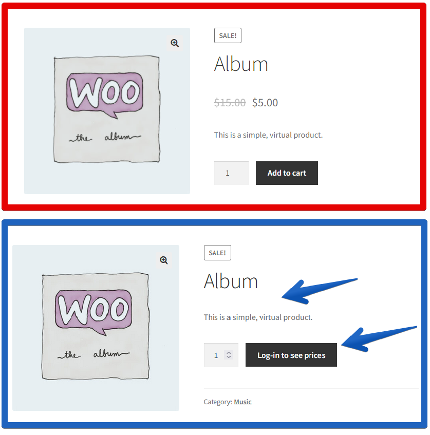 Customized add-to-cart label for non-logged-in users