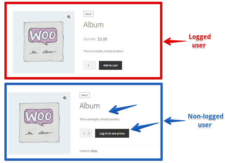 Hide prices for non-logged users