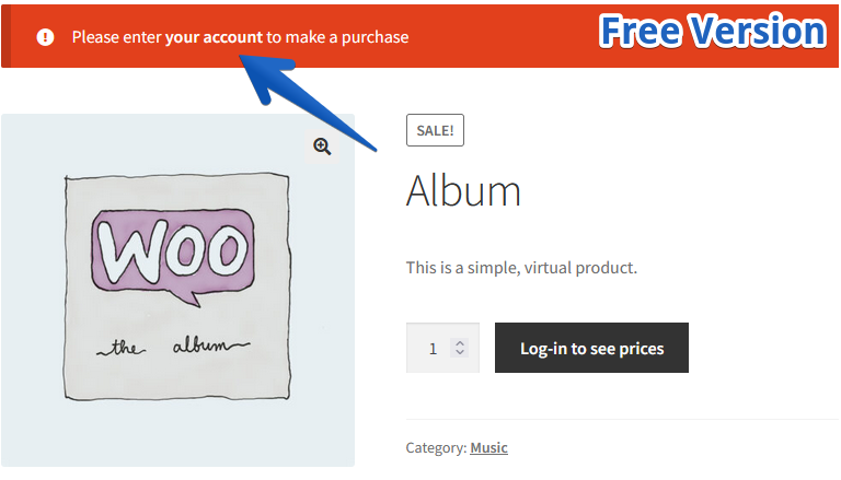 Prevent purchase for non-logged user
