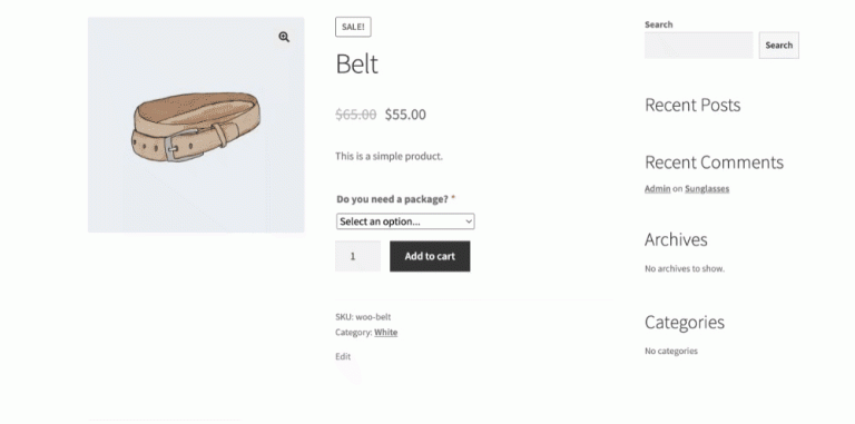 How conditional fields work on product page