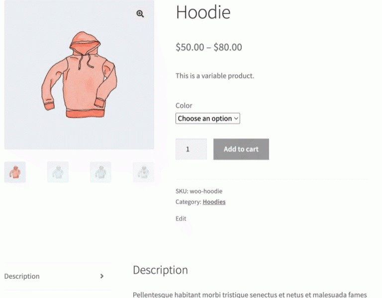 Premium feature: display field based on selected variant
